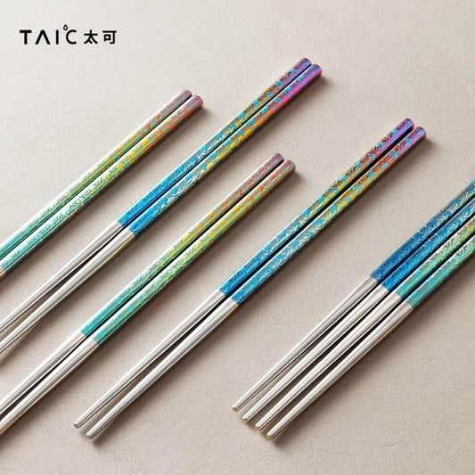 TAIC 太可|煥彩純鈦筷 莫內花園系列 三款可選
