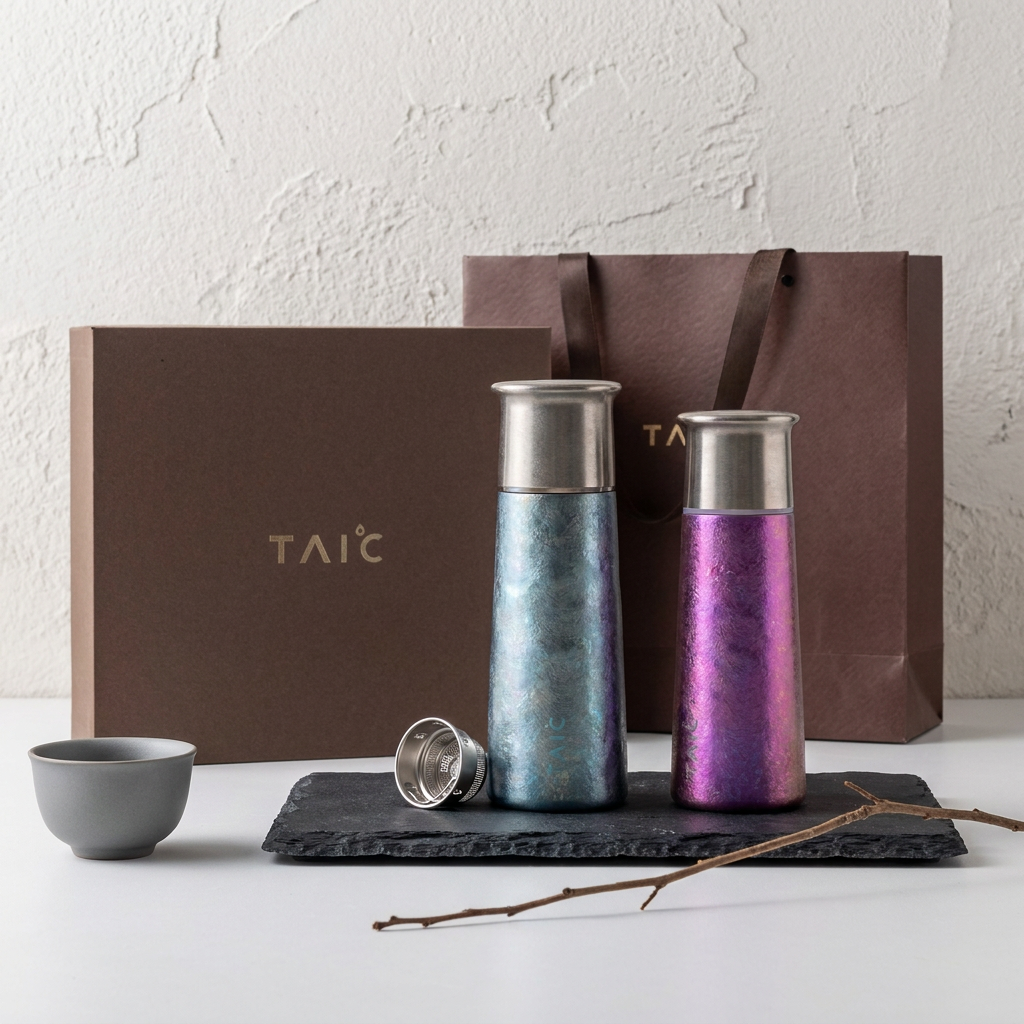 TAIC 太可|純鈦情侶對杯套組 保溫杯 420mL+330mL・400mL+260mL 兩款可選