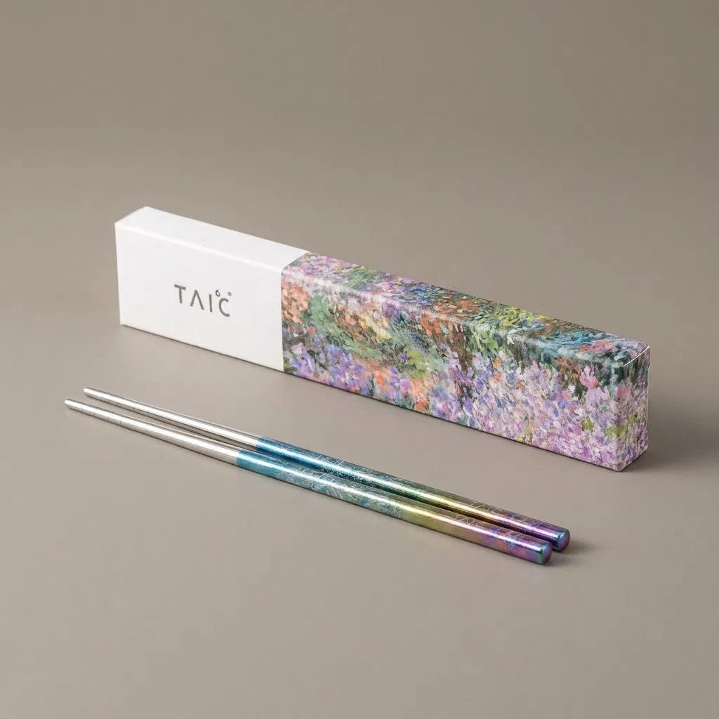 TAIC 太可｜煥彩純鈦筷 莫內花園系列 三款可選
