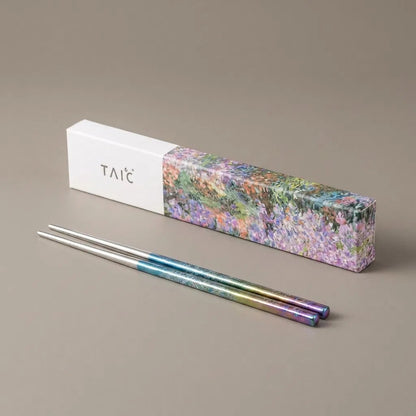 TAIC 太可｜煥彩純鈦筷 莫內花園系列 三款可選