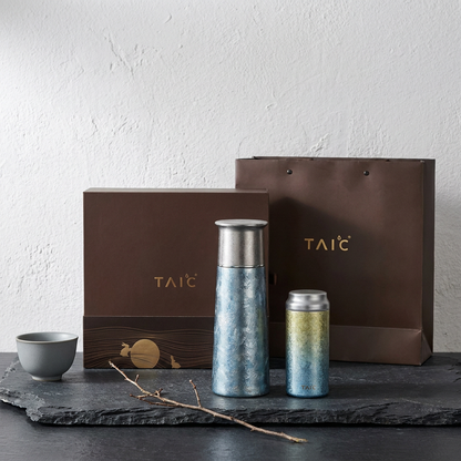 TAIC 太可｜茗香・沁香禮盒 純鈦對杯套組 兩款可選